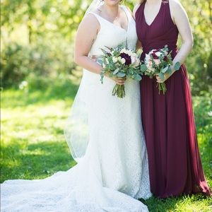 Burgundy bridesmaid dress